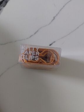 Orange Paper Clips - Pack of Decorative Clips Kitty Cat Shaped